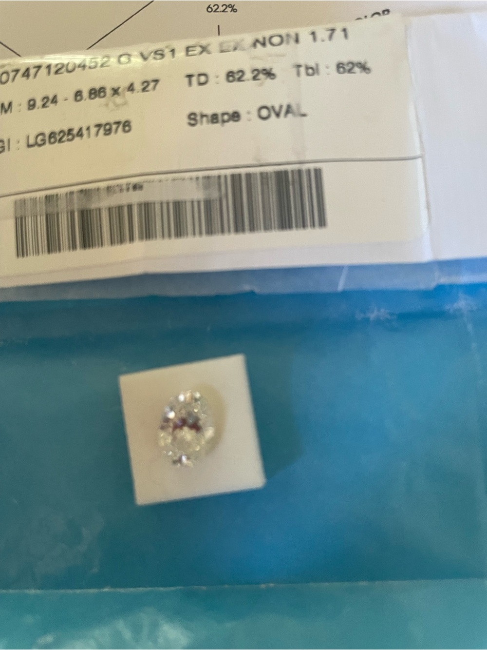 IGI LOOSE OVAL 1.71ct Lab Grown - Picture 8 of 9